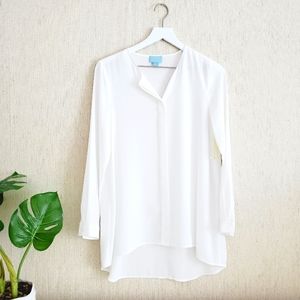 White Oversize Blouse CeCe by Cynthia Steffe XS
